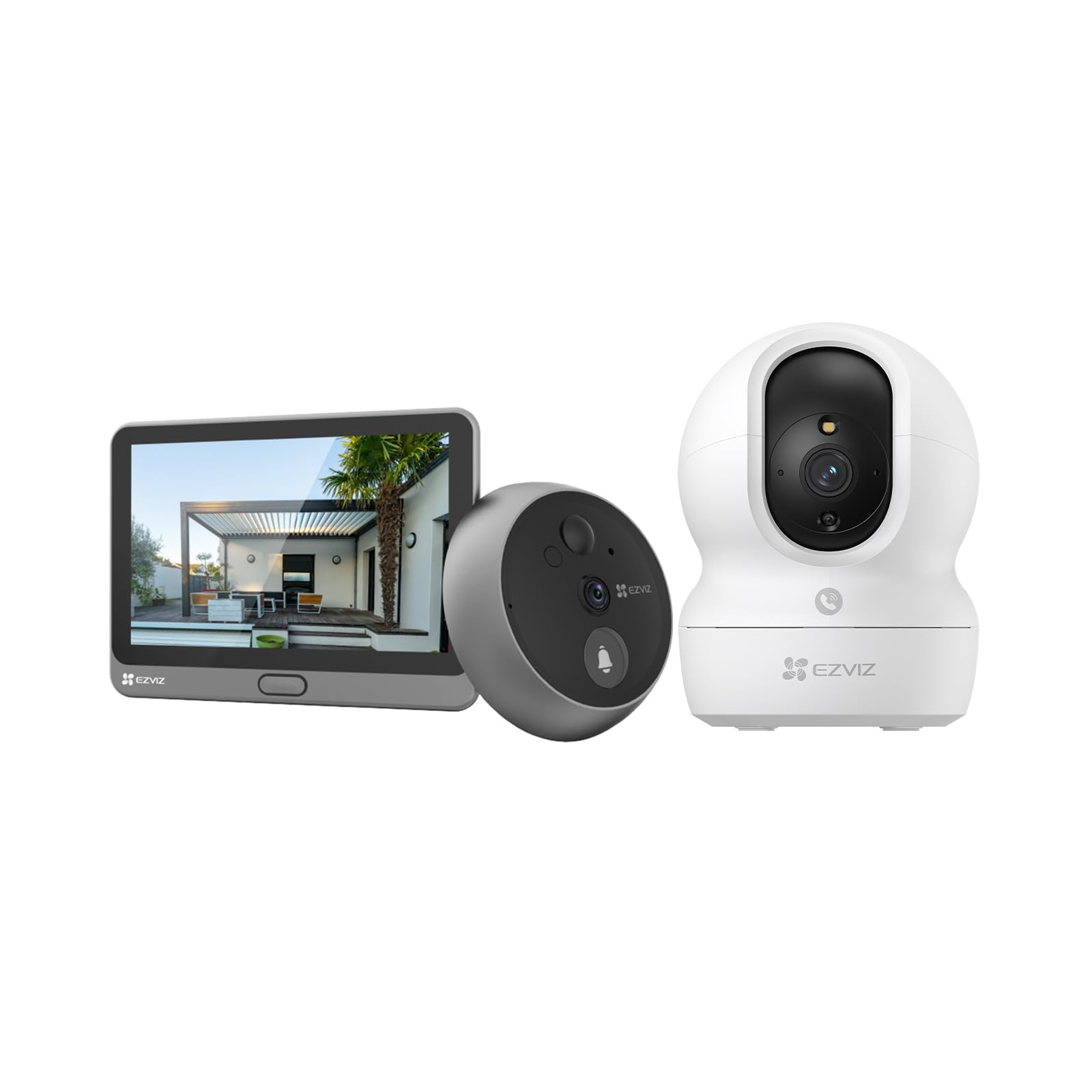 EZVIZ Campanello Digitale con Schermo Tattile a Colori da 4,3'' Videocitofono Senza Fili con Batteria Ricaricabile da 4600 mAh, Rilevamento del Movimento PIR, Audio Bidirezionale, Modello CP4