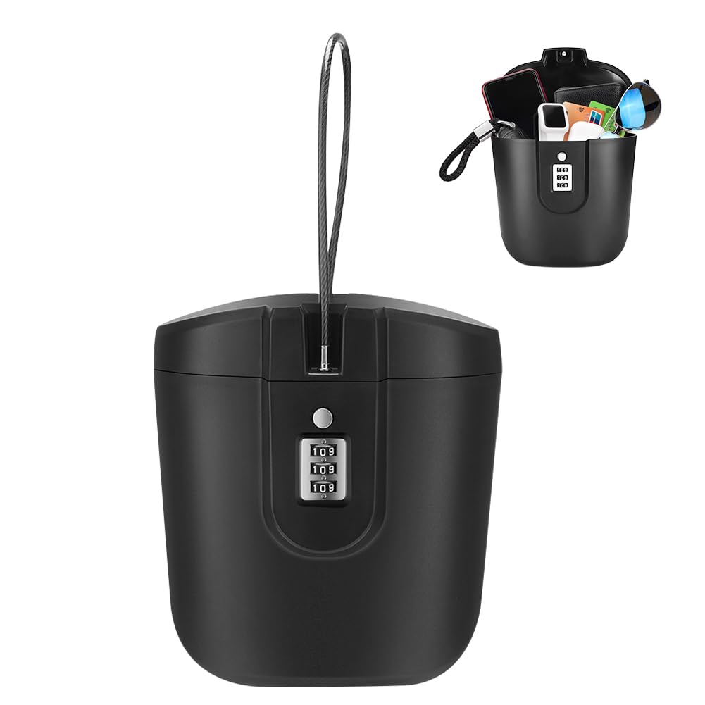 Cassaforte Portatile Antifurto, Cassaforte da Spiaggia per Ancoraggio, Cassaforte Piccola con Codice Numerico, Mini Serratura a Combinazione, Adatta per Campeggio, Spiaggia, Sport (Bianco)