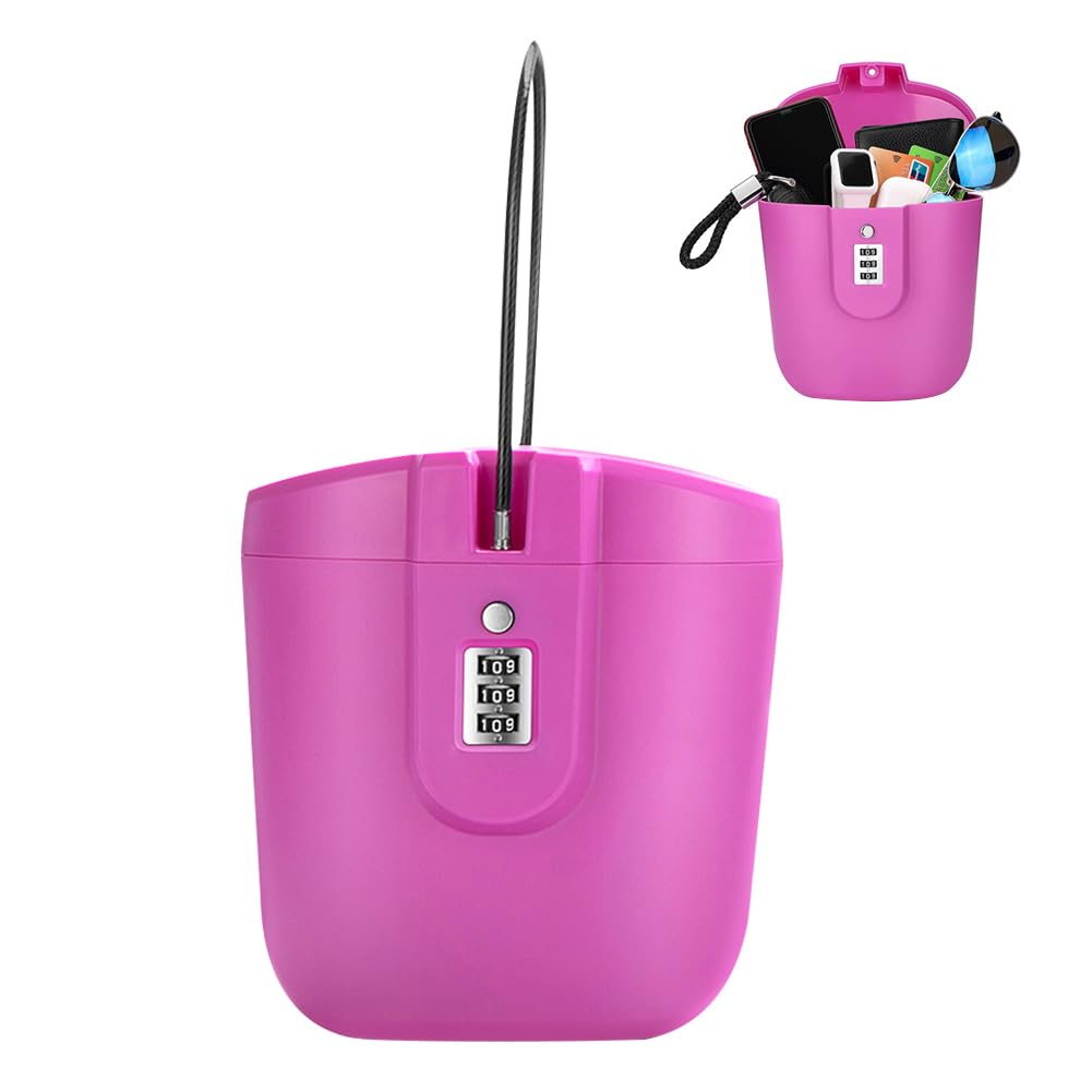 Cassaforte Portatile Antifurto, Cassaforte da Spiaggia per Ancoraggio, Cassaforte Piccola con Codice Numerico, Mini Serratura a Combinazione, Adatta per Campeggio, Spiaggia, Sport (Bianco)