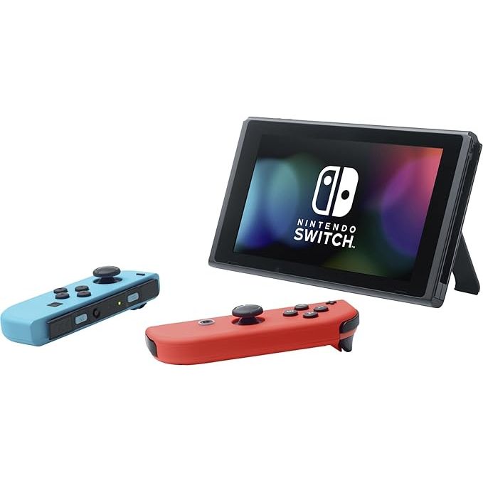Console Nintendo Switch con Joy-Con rosso neon e blu neon