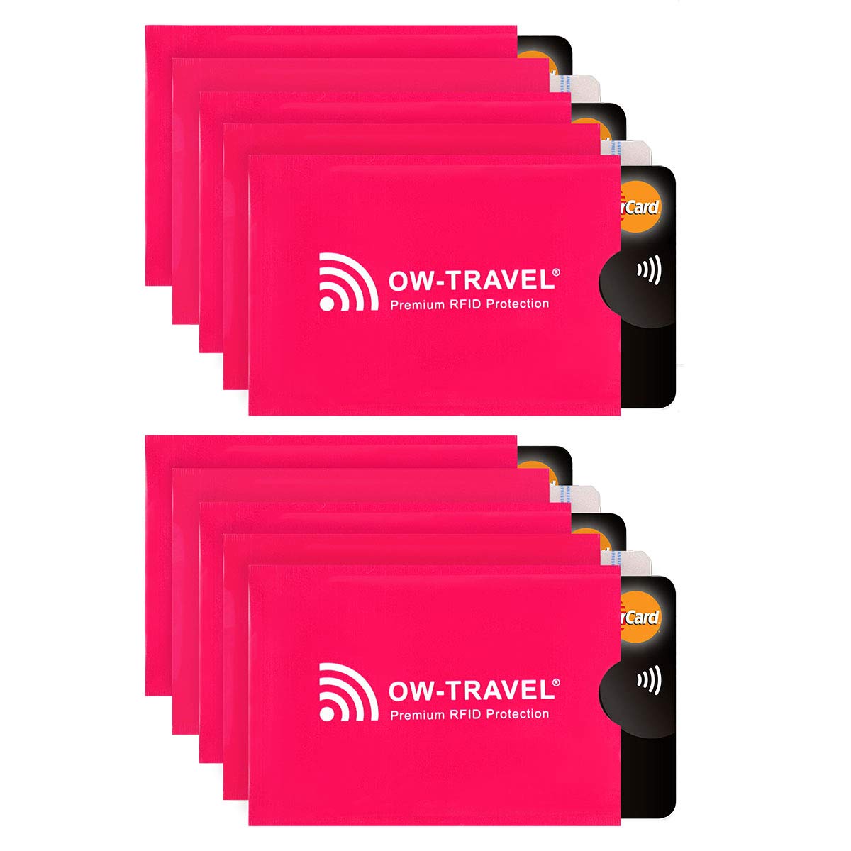 OW-Travel Custodie Blocco RFID. Protezione RFID per Porta Carte di Credito Uomo e Donna e Custodia Passaporto. Proteggi Carte di Credito Contactless. Porta Bancomat Schermato + Custodie Passaporto, 14