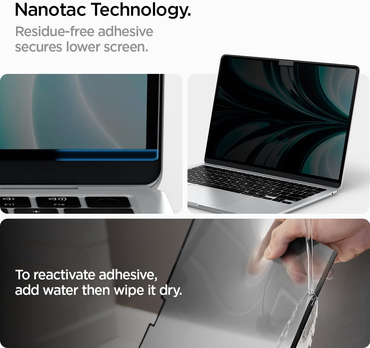 Spigen Safeview Filtro Privacy Magnetico compatibile con MacBook Air 13 pollci (M5 2026 / M4 2025 / M3 2024 / M2 2023), Anti-Spia, Rimovibile, con Panno per la Pulizia e Custodia