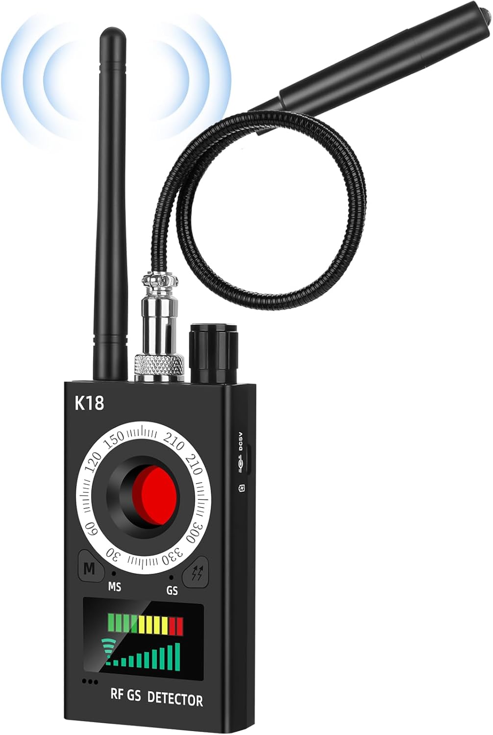 Rilevatore Microspie 4 in 1 – Rilevatore di Telecamere Nascoste, GPS Tracker, RF Signal Scanner e Forte Rilevatore Magnetico con 5 Livelli di Sensibilità per Casa Ufficio Hotel