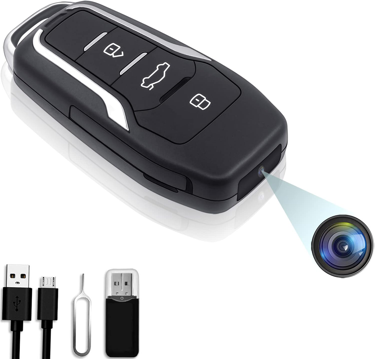 OTADUG Telecamera Spia Chiave Auto, 16 GB Telecamera Nascosta 1080P con Monitoraggio del Movimento, Registrazione Video e Audio, Batteria a Lunga Durata da 6 Ore