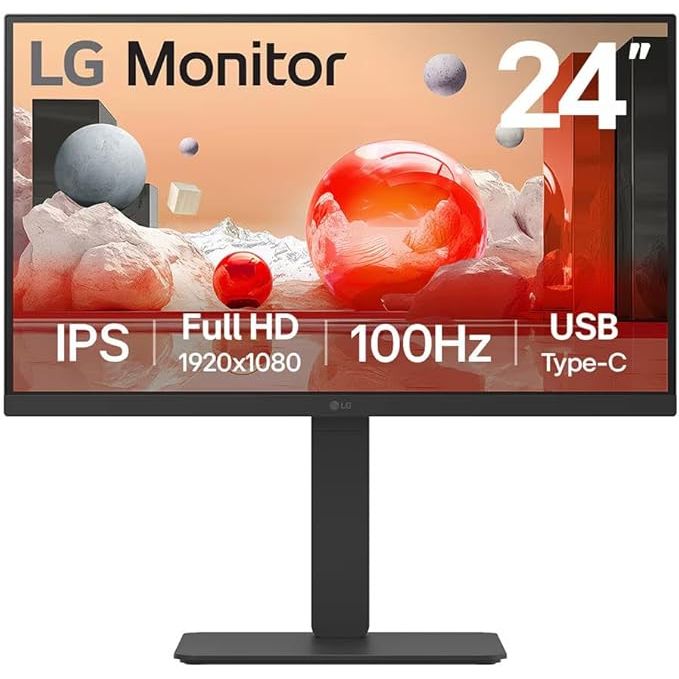 LG 24BA650B Monitor 24 Inch Display for Work and Study