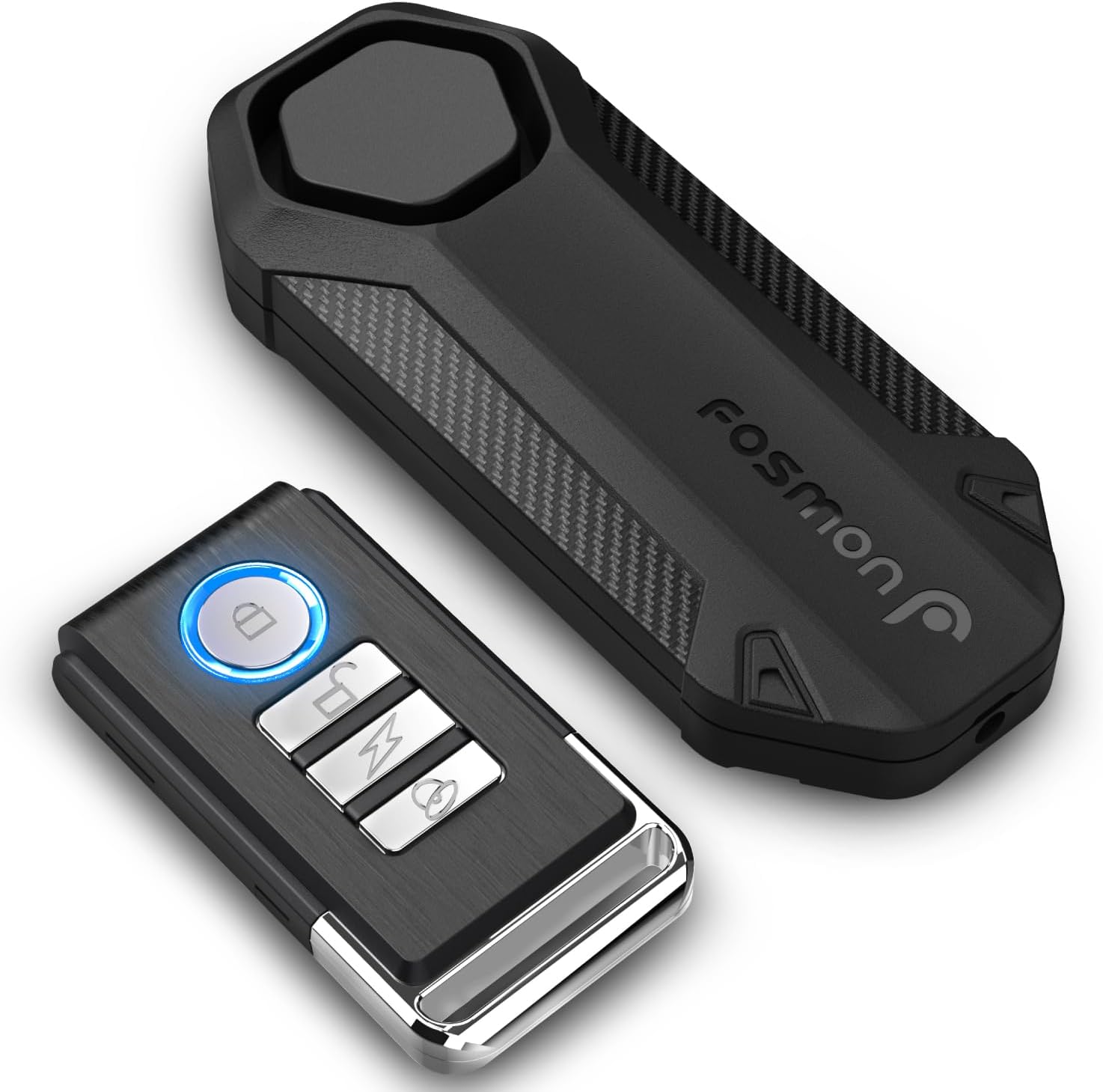 Fosmon Allarme antifurto wireless per bicicletta, con telecomando, impermeabile, a batteria, super forte, 113 dB, allarme di sicurezza per bicicletta, moto, scooter e bici elettrica