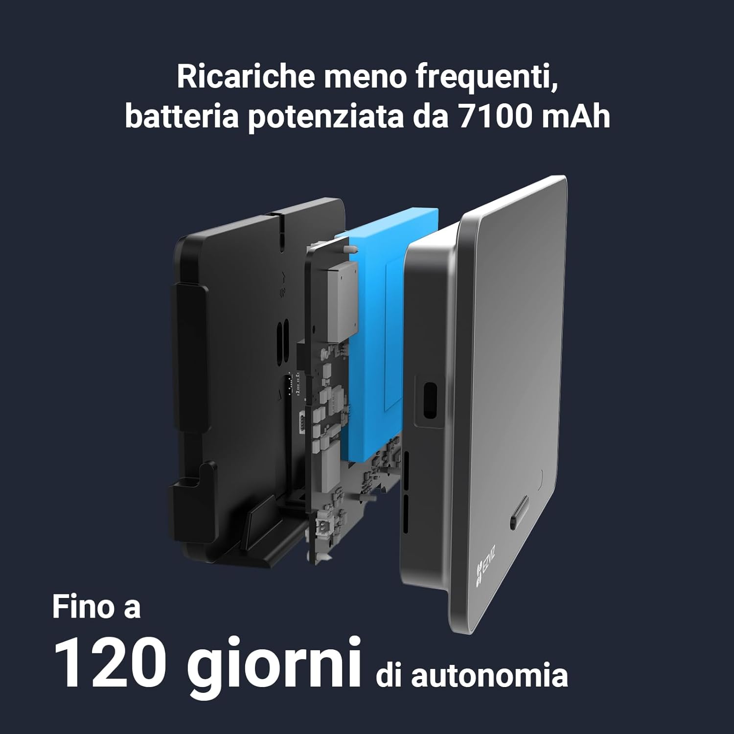 EZVIZ EP4 Spioncino Digitale WiFi 4K con Schermo Touch da 5,5", Batteria 7100mAh, Riconoscimento Facciale AI, Audio Bidirezionale, Visione Notturna, Rilevamento PIR, Supporta MicroSD 512GB, Oro