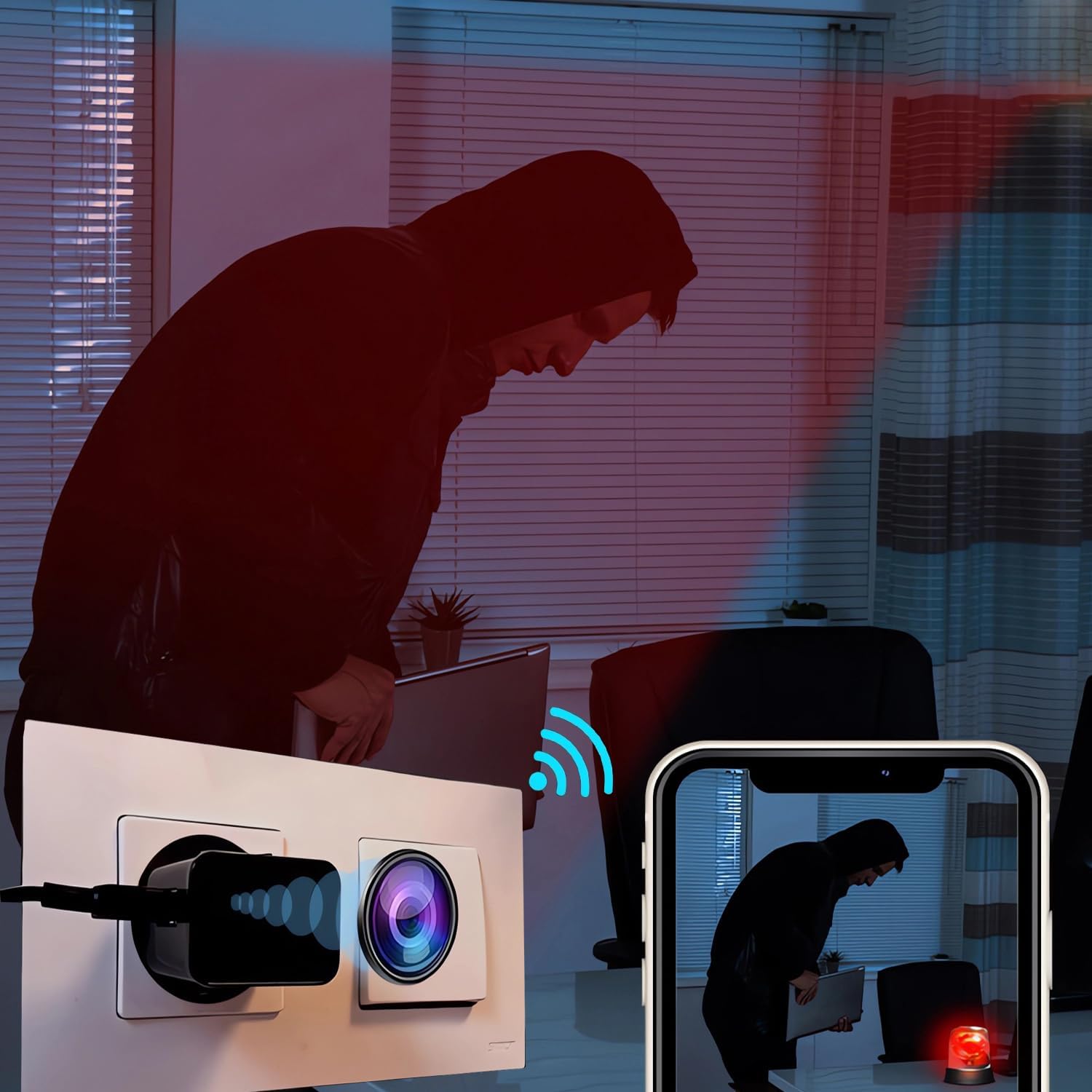 SHMIZZ Mini Telecamera Nascosta, 1080P USB Caricatore WiFi Microcamere Videocamere Nascosta di Sorveglianza Interna - Nessuna Luce Durante La Registrazione - Rilevamento Del Movimento