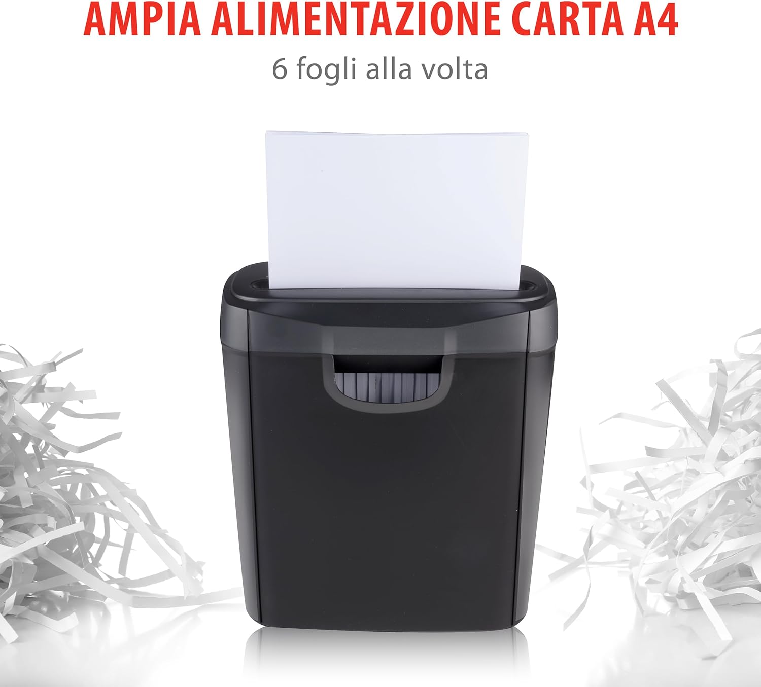 alpina Distruggi Documenti 190W, Trituratore Documenti e Carte di Credito, Taglia Carta, con Contenitore di Raccolta, Protezione contro il Surriscaldamento, 29 x 14 x 32,5 cm