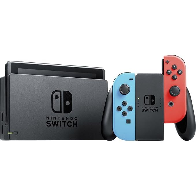 Console Nintendo Switch con Joy-Con rosso neon e blu neon