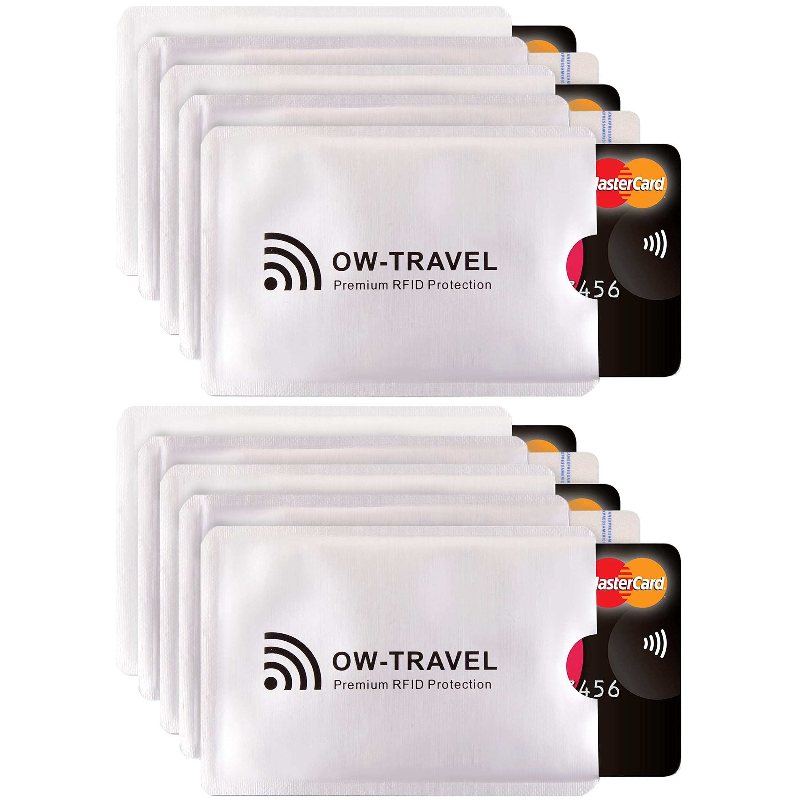 OW-Travel Custodie Blocco RFID. Protezione RFID per Porta Carte di Credito Uomo e Donna e Custodia Passaporto. Proteggi Carte di Credito Contactless. Porta Bancomat Schermato + Custodie Passaporto, 14
