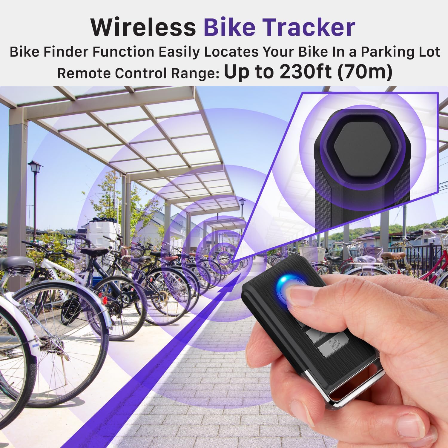 Fosmon Allarme antifurto wireless per bicicletta, con telecomando, impermeabile, a batteria, super forte, 113 dB, allarme di sicurezza per bicicletta, moto, scooter e bici elettrica