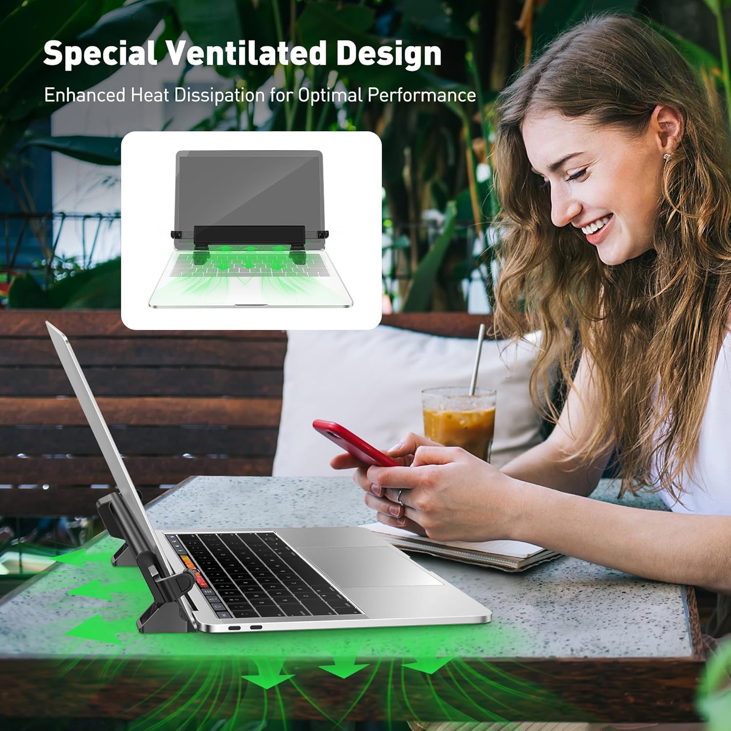 AboveTEK Blocco di Sicurezza per Laptop con 2m Cavo Chiavato: Stazione di Bloccaggio Antifurto, Larghezza Regolabile 28,2-39,8CM, Opzione di Montaggio Fisso o Portatile, Adatto per Notebook da 12"-16"