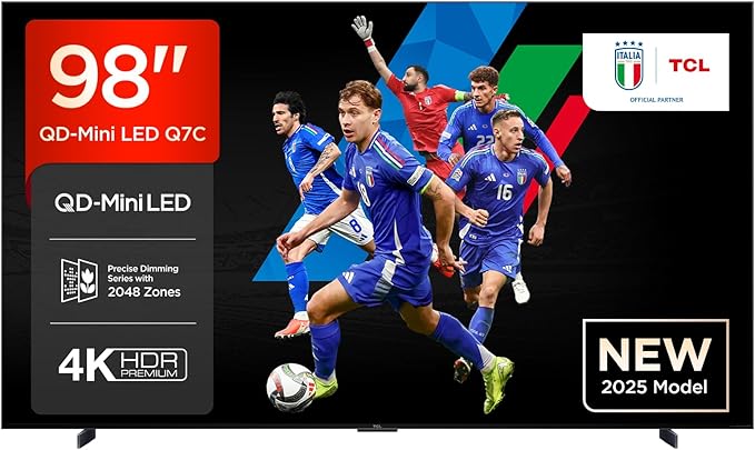 TCL 98Q7C QD-Mini LED TV – 98" 4K HDR, 144 Hz, Bang & Olufsen Audio, Google TV