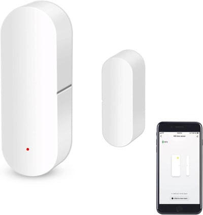 Sensore porta WiFi, sensore di contatto intelligente finestra, sensore di contatto wireless, allarme per porta finestra, compatibile con Alexa e Google Assistant, nessun hub necessario,1 Pack