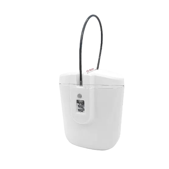 Cassaforte Portatile Antifurto, Cassaforte da Spiaggia per Ancoraggio, Cassaforte Piccola con Codice Numerico, Mini Serratura a Combinazione, Adatta per Campeggio, Spiaggia, Sport (Bianco)