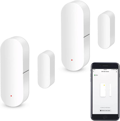 Sensore porta WiFi, sensore di contatto intelligente finestra, sensore di contatto wireless, allarme per porta finestra, compatibile con Alexa e Google Assistant, nessun hub necessario,1 Pack
