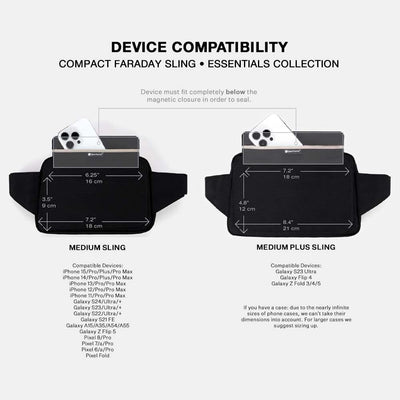 Silent Pocket SLNT Borsa a tracolla Faraday compatta con custodia per telefono Faraday con blocco del segnale, riduzione EMF e tasche con blocco RFID