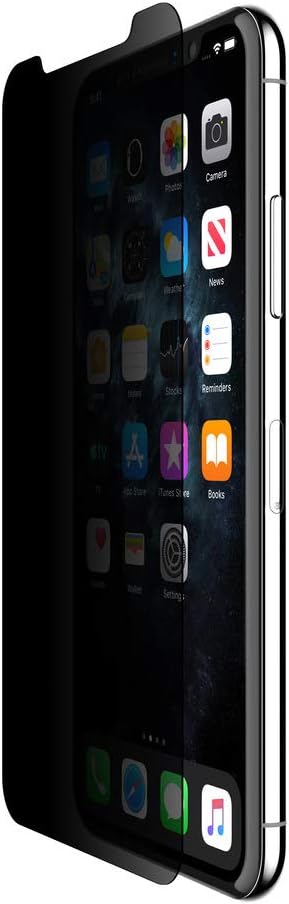 Belkin SCREENFORCE Tempered Glass Privacy Screen Protector for iPhone Xs Max, iPhone 11 Pro Max, OVA005zz