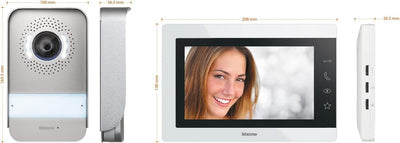 BTICINO 317913 Videocitofono Easykit Essential, Kit Monofamiliare Espandibile, Plug-In 2 Fili, Monitor 7" a Colori, Vivavoce, Visione Notturna, Audio Bidirezionale, Pulsantiera Esterna con Telecamera