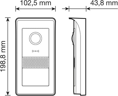 Vimar K42910 Kit videocitofono monofamiliare da parete con con tastiera capacitiva, alimentatore multispina, targa audiovideo RFID, staffe per fissaggio, tradizionale