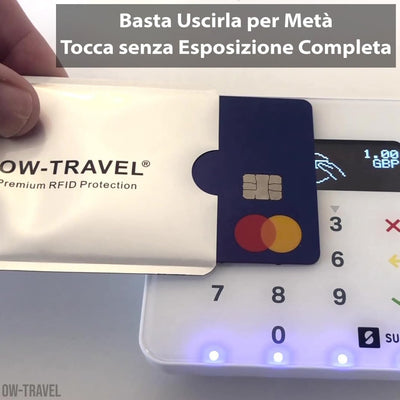 OW-Travel Custodie Blocco RFID. Protezione RFID per Porta Carte di Credito Uomo e Donna e Custodia Passaporto. Proteggi Carte di Credito Contactless. Porta Bancomat Schermato + Custodie Passaporto, 14