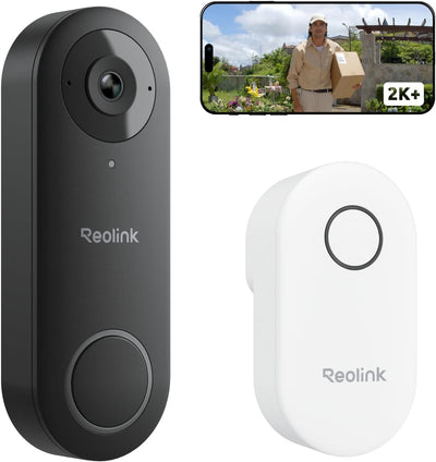 Reolink 5MP Videocitofono Wi-Fi 2,4/5 GHz con Chime, Rilevamento e Avvisi di Uomo, Video Campanello, Audio Bidirezionale, Visione Notturna a Infrarossi, Video Doorbell Supporta microSD e Cloud, Nero