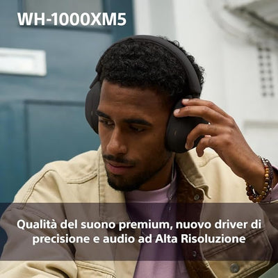 Sony WH-1000XM5 | Cuffie wireless con cancellazione del rumore, connessione multipoint, batteria fino a 30 ore e ricarica rapida, Alexa, Google Assistant e Siri - Argento, Uniche