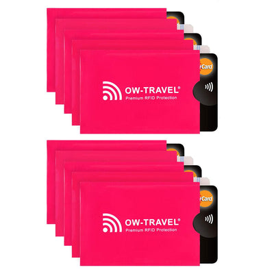 OW-Travel Custodie Blocco RFID. Protezione RFID per Porta Carte di Credito Uomo e Donna e Custodia Passaporto. Proteggi Carte di Credito Contactless. Porta Bancomat Schermato + Custodie Passaporto, 14