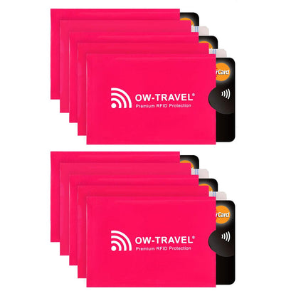OW-Travel Custodie Blocco RFID. Protezione RFID per Porta Carte di Credito Uomo e Donna e Custodia Passaporto. Proteggi Carte di Credito Contactless. Porta Bancomat Schermato + Custodie Passaporto, 14