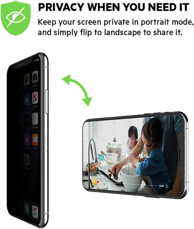 Belkin SCREENFORCE Tempered Glass Privacy Screen Protector for iPhone Xs Max, iPhone 11 Pro Max, OVA005zz