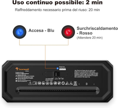 Bonsaii Tritadocumenti da 6 fogli, compatto per ufficio domestico; tritura carte di credito a strisce, P-2, design portatile con manico estendibile, S125-A