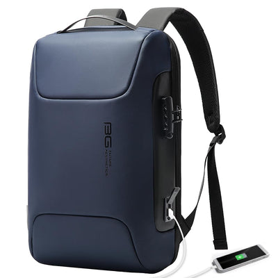 BANGE Anti Theft Business Backpack Fits 15.6 Inch Laptop,Lock Backpack with USB3.0 Charging Port for Office Work,Slim Laptop Backpack for Men and Women