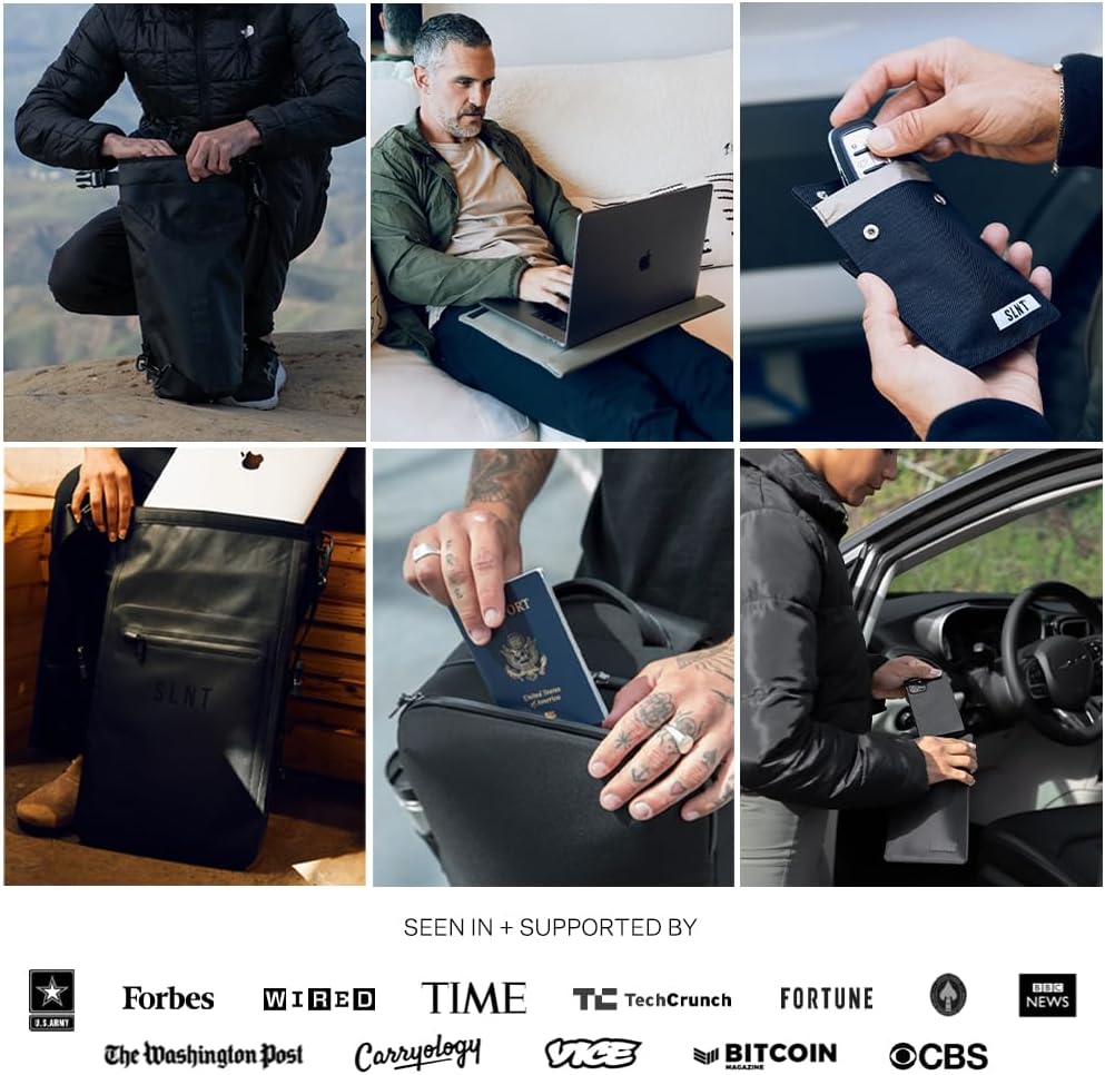 Silent Pocket Portafoglio per passaporto in pelle nera con blocco RFID, ideale per i viaggi