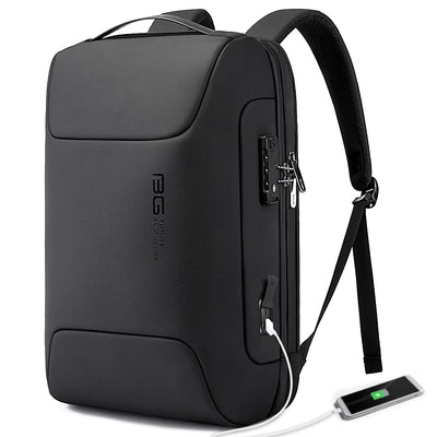 BANGE Anti Theft Business Backpack Fits 15.6 Inch Laptop,Lock Backpack with USB3.0 Charging Port for Office Work,Slim Laptop Backpack for Men and Women