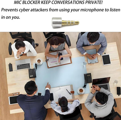2 Pezzi 3,5 mm Mic Blocker - Dispositivo di Blocco del Suono per La Protezione della Privacy dei Dati e La Sicurezza del Microfono per Smartphone, Nero Grigio