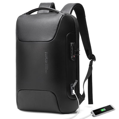 BANGE Anti Theft Business Backpack Fits 15.6 Inch Laptop,Lock Backpack with USB3.0 Charging Port for Office Work,Slim Laptop Backpack for Men and Women