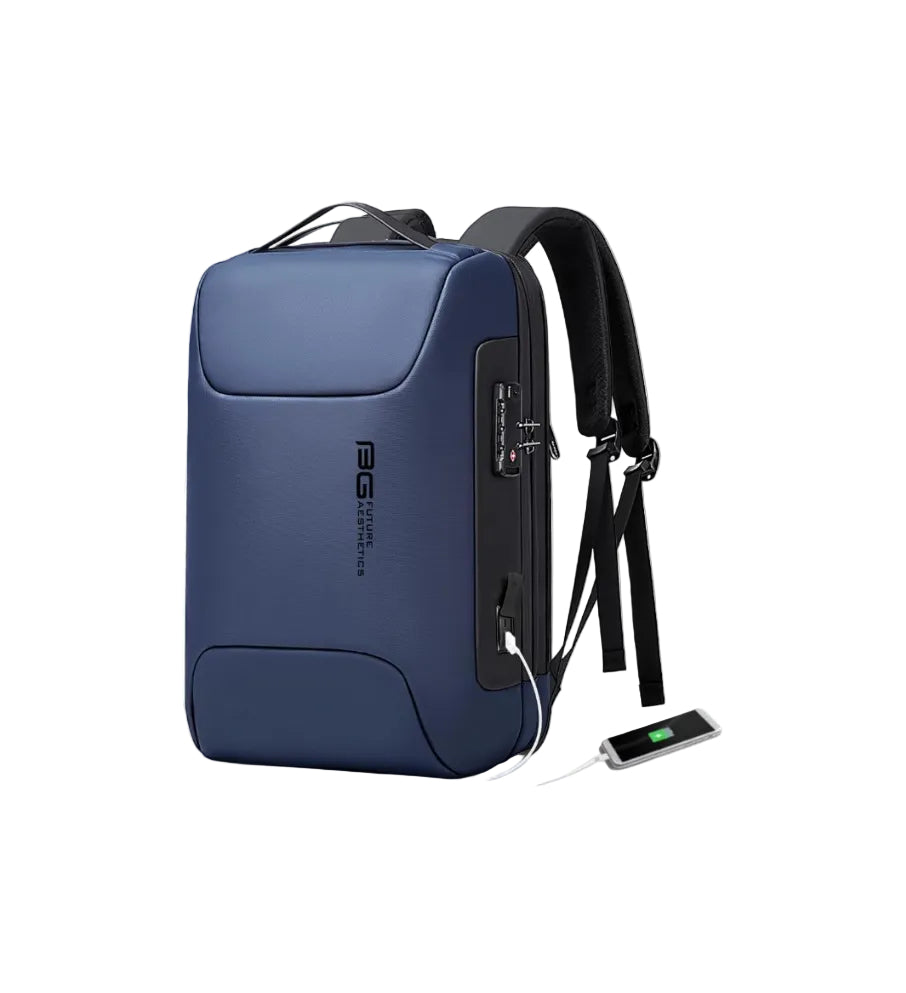 BANGE Anti Theft Business Backpack Fits 15.6 Inch Laptop,Lock Backpack with USB3.0 Charging Port for Office Work,Slim Laptop Backpack for Men and Women