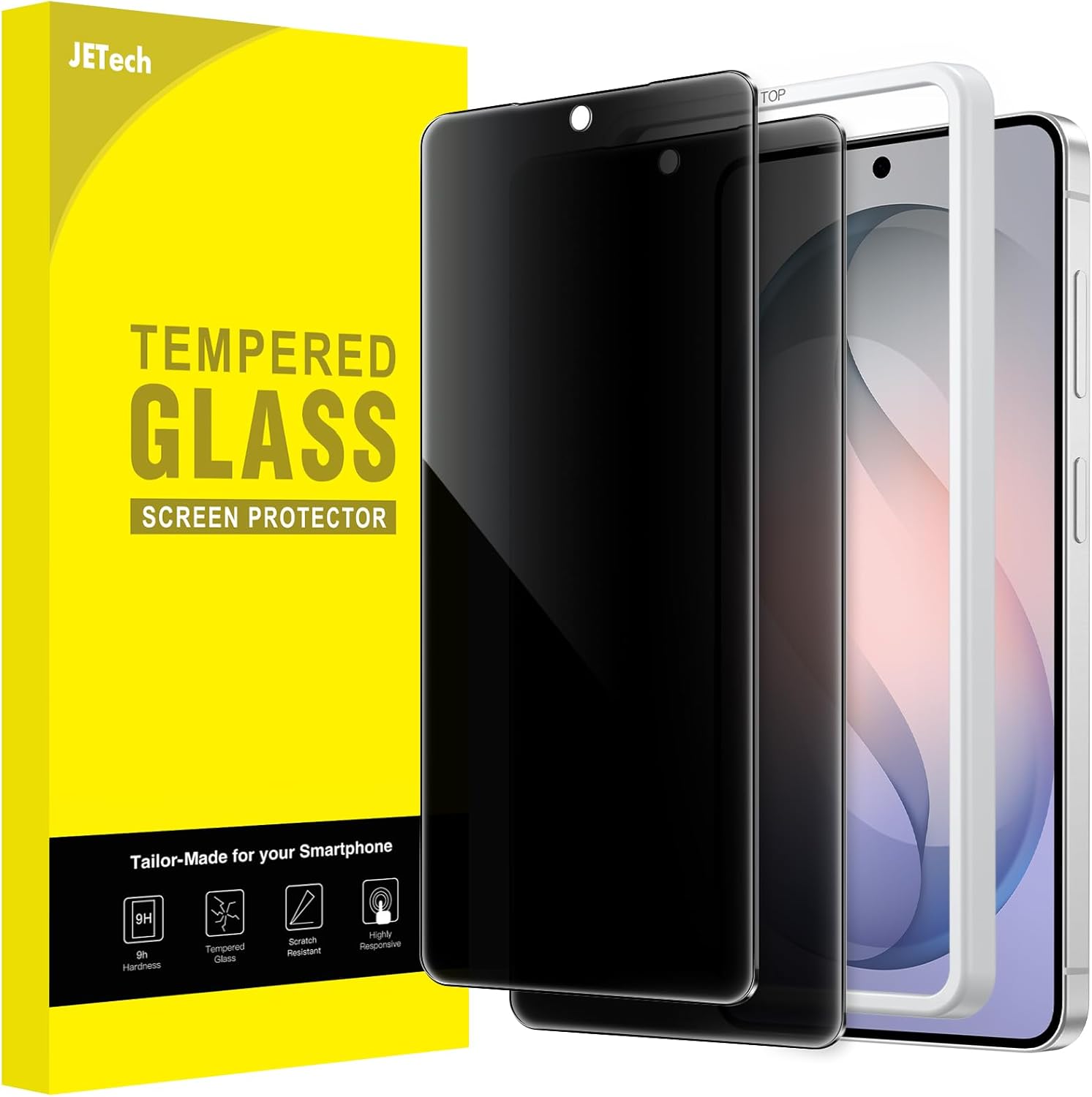 JETech Privacy Pellicola Protettiva per Samsung Galaxy S26, Anti-Spia Vetro Temperato Film con Strumento di Facile Installazione, Compatibile con ID Impronta, 2 Pezzi