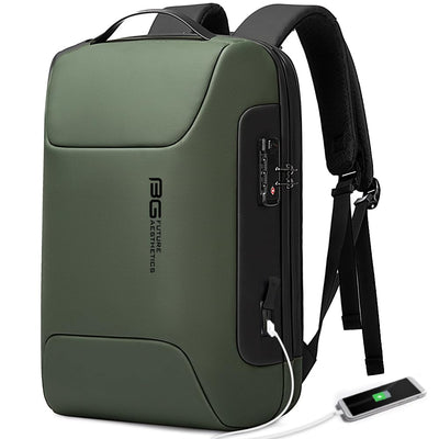 BANGE Anti Theft Business Backpack Fits 15.6 Inch Laptop,Lock Backpack with USB3.0 Charging Port for Office Work,Slim Laptop Backpack for Men and Women