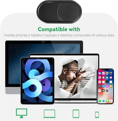 CloudValley Webcam Cover, 0.6mm Ultra-Sottile Metallo Copri Webcam Copertura per MacBook Pro* Air, iPad, Laptop, iMac, PC, Computer, Phone Accessori, 2 Pezzi Nero