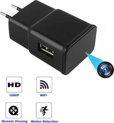 SHMIZZ Mini Telecamera Nascosta, 1080P USB Caricatore WiFi Microcamere Videocamere Nascosta di Sorveglianza Interna - Nessuna Luce Durante La Registrazione - Rilevamento Del Movimento