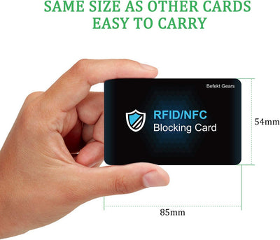 Carta di Blocco Protezione RFID Protection Card, 2 Pezzi Carte Anti RFID/NFC, Protezione Contactless per Carte di Credito, Documenti di Identità, Passaporto etc.