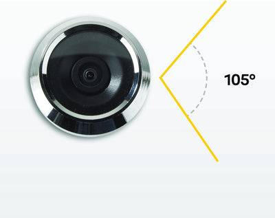 Yale Spioncino Elettronico Digitale 45-0500-1432-00-0201 Ottone, Visualizzazione dal Vivo, Telecamera di Alta Qualità, Angolo di Visione 105°, Sostituisce lo Spioncino Meccanico della Porta