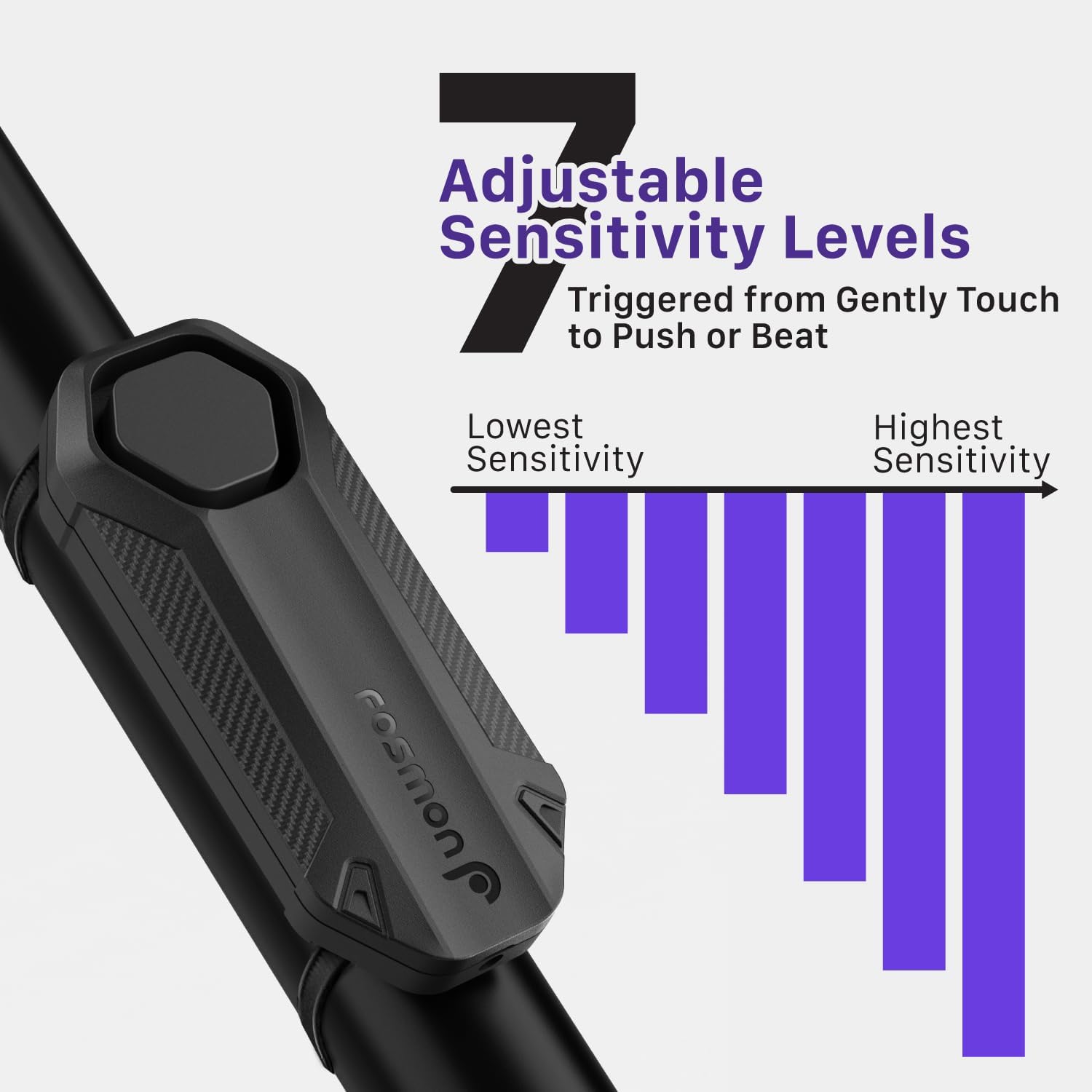 Fosmon Allarme antifurto wireless per bicicletta, con telecomando, impermeabile, a batteria, super forte, 113 dB, allarme di sicurezza per bicicletta, moto, scooter e bici elettrica