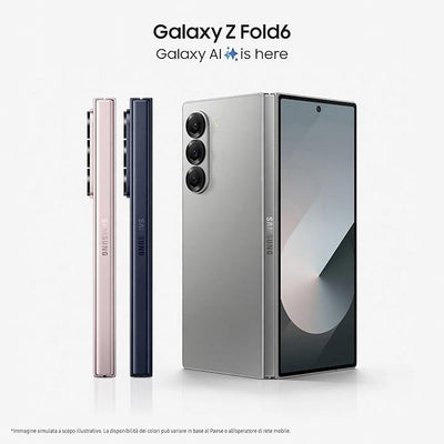 Smartphone AI Samsung Galaxy Z Fold6 – Display pieghevole da 7.6", 12GB RAM, 256GB di archiviazione, tripla fotocamera da 50MP, Blu Scuro