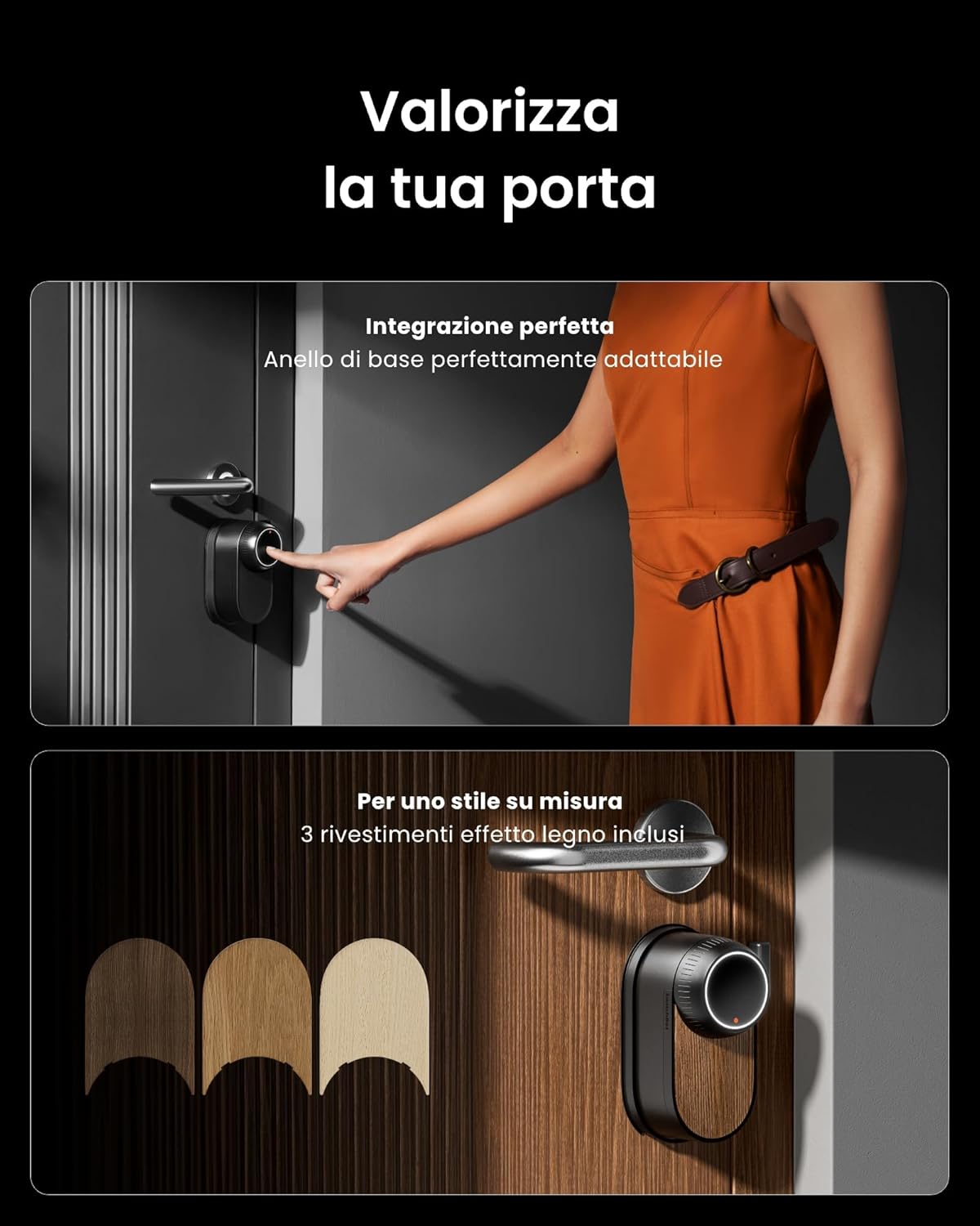 SwitchBot WiFi Smart Lock Ultra Con Tastierino Touchscreen, Serratura Smart Con Impronte Digitali, Serratura Elettronica Con Batteria Ricaricabile, Adatta A Porte Europee, Matter/Alexa/Google