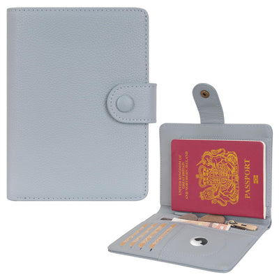 WASON Porta Passaporto in Vera Pelle con RFID, Portafoglio da Viaggio, Scomparti Carte, Tasca Contanti, Portamonete, Slot Tracker, Organizzatore Biglietti Aerei per Uomo e Donna(Zwart)