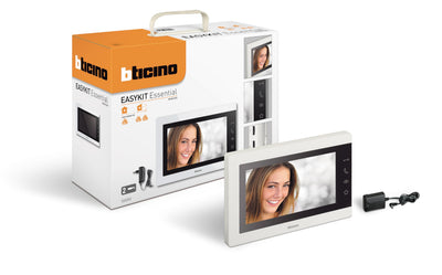 BTICINO 317913 Videocitofono Easykit Essential, Kit Monofamiliare Espandibile, Plug-In 2 Fili, Monitor 7" a Colori, Vivavoce, Visione Notturna, Audio Bidirezionale, Pulsantiera Esterna con Telecamera