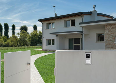 Vimar K42910 Kit videocitofono monofamiliare da parete con con tastiera capacitiva, alimentatore multispina, targa audiovideo RFID, staffe per fissaggio, tradizionale